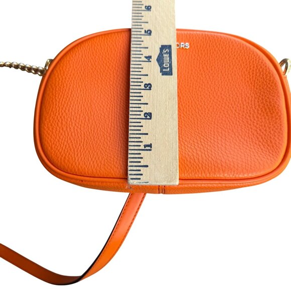 Michael Kors Orange Leather Crossbody Bag With Chain Strap - Picture 9 of 9